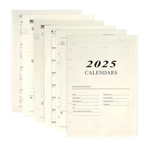 JALEVID 2025 Wochenplaner Einlage A5 6 Löcher, 176 Seiten Monatsplaner Einlag Refills, 2025 Kalendereinlage Personal Organizer Nachfüllpapier für Planer, Tagebücher, DIY-Projekte, Jan.2025 – Dez.2025 JALEVID 2025 Wochenplaner Einlage A5 6 Löcher, 176 Seiten Monatsplaner Einlag Refills, 2025 Kalendereinlage Personal Organizer Nachfüllpapier für Planer, Tagebücher, DIY-Projekte, Jan.2025 – Dez.2025 von JALEVID