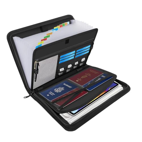 Feuerfester Akkordeon-Aktenordner mit Schloss, Fächermappe mit Registern, 13 Taschen, wichtiger Dokumenten-Organizer mit Griff und Etiketten, tragbarer Papier-Organizer für A4-Ordner Feuerfester Akkordeon-Aktenordner mit Schloss, Fächermappe mit Registern, 13 Taschen, wichtiger Dokumenten-Organizer mit Griff und Etiketten, tragbarer Papier-Organizer für A4-Ordner von JALIELL