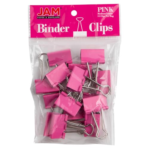 JAM PAPER Farbige Büroklammern - Medium - 32 mm - Rosae Büroklammern - 15/Packung von JAM Paper
