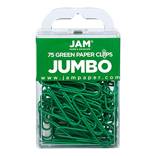 JAM PAPER Farbige Jumbo Büroklammern - Groß 50,8 mm - Grüne Büroklammern - 75/Packung JAM PAPER Farbige Jumbo Büroklammern - Groß 50,8 mm - Grüne Büroklammern - 75/Packung von JAM Paper