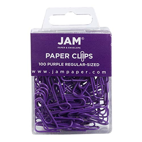 JAM PAPER Farbige Standard Büroklammern - Klein 25,4 mm - Violette Büroklammern - 100/Packung von JAM Paper