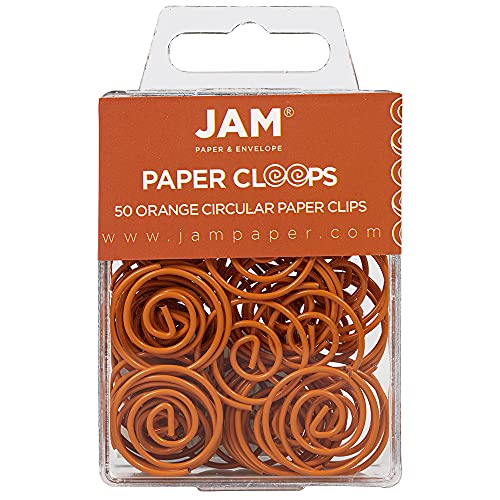 JAM PAPER Kreisförmige Büroklammern - Runde Büroklammern - Orange - 50/Packung JAM PAPER Kreisförmige Büroklammern - Runde Büroklammern - Orange - 50/Packung von JAM Paper