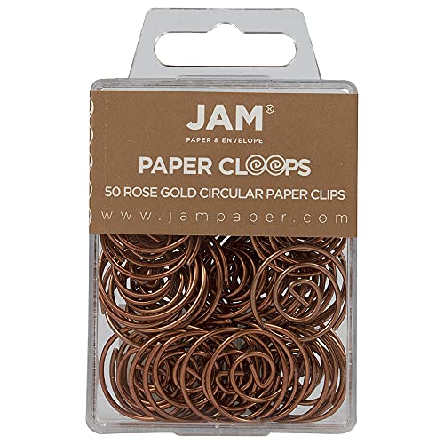 JAM PAPER Kreisförmige Büroklammern - Runde Büroklammern - RoséGold - 50/Packung von JAM Paper