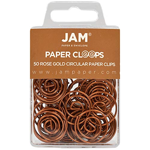 JAM PAPER Kreisförmige Büroklammern - Runde Büroklammern - RoséGold - 50/Packung von JAM Paper