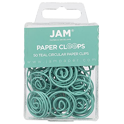 JAM PAPER Kreisförmige Büroklammern - Runde Büroklammern - Teal - 50/Packung JAM PAPER Kreisförmige Büroklammern - Runde Büroklammern - Teal - 50/Packung von JAM Paper