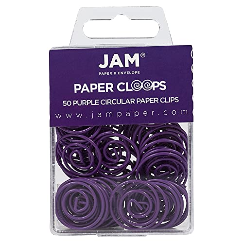 JAM PAPER Kreisförmige Büroklammern - Runde Büroklammern - Violett - 50/Packung JAM PAPER Kreisförmige Büroklammern - Runde Büroklammern - Violett - 50/Packung von JAM Paper