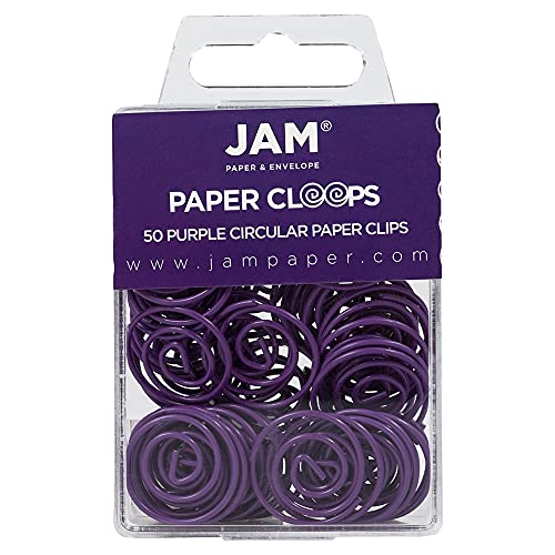JAM PAPER Kreisförmige Büroklammern - Runde Büroklammern - Violett - 50/Packung von JAM Paper