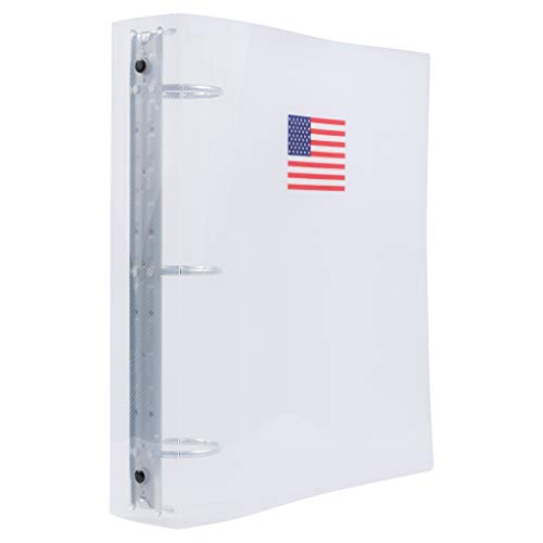 JAM PAPER Ringbuch aus Kunststoff, 5,1 cm, amerikanische Flagge, transparent, 3 Ringe, einzeln verkauft von JAM Paper