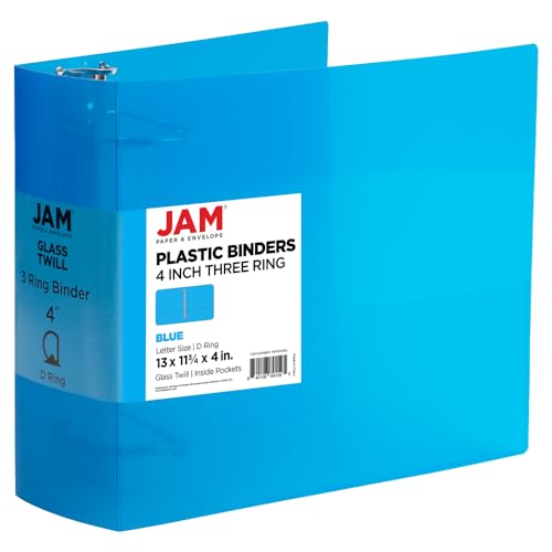 JAM PAPER Ringbuch aus Kunststoff, Ringbücher, 10,2 cm, Blau, 1 Stück JAM PAPER Ringbuch aus Kunststoff, Ringbücher, 10,2 cm, Blau, 1 Stück von JAM Paper
