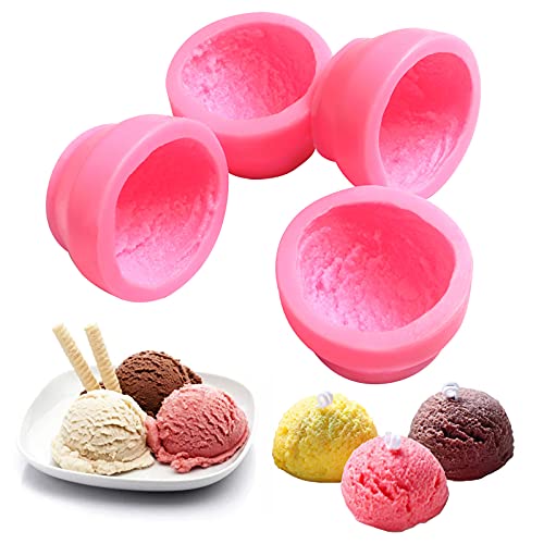 3D-Eiskugelform, Silikonform Gießformen, Kekse, Gebäck, Seife, Kerze, Ton, Aromatherapie, Gipsform, für Hochzeitstorte, Schokolade, Dessert, Dekoration, DIY, Kerze, Seife und Kunstharz, 4 Stück 3D-Eiskugelform, Silikonform Gießformen, Kekse, Gebäck, Seife, Kerze, Ton, Aromatherapie, Gipsform, für Hochzeitstorte, Schokolade, Dessert, Dekoration, DIY, Kerze, Seife und Kunstharz, 4 Stück von JAMCARI