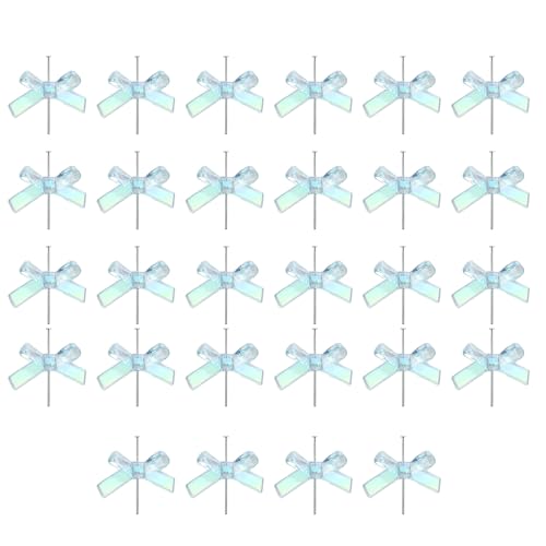 28 transparente Acryl-Schleifenperlen für Schmuckherstellung, Basteln, Charm-Zubehör und Heimdekoration, Verzierungen, funkelnde Haar-Accessoire-Perlen von JAMNGHB