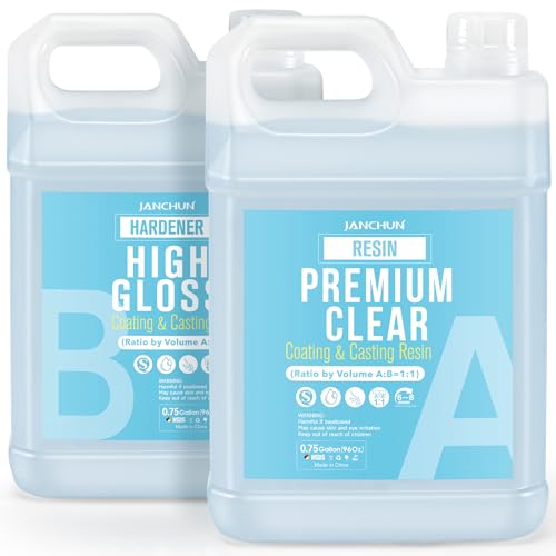 JANCHUN Epoxidharz Set 5.67L/192oz- Epoxidharz mit Härter kristallklares Gießharz für Flusstische Harz Kunstharz, Holz, Kunst, Aquarium, DIY Handwerk, Schmuckherstellung - Epoxy Resin Kit von JANCHUN