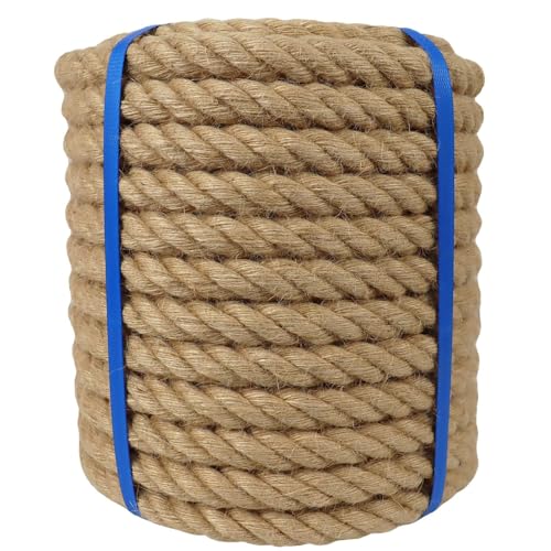 2,5 cm natürliches Juteseil, 15 m dickes Hanfseil, Hängeschaukel, Dekoration, Innen- und Außenbereich 2,5 cm natürliches Juteseil, 15 m dickes Hanfseil, Hängeschaukel, Dekoration, Innen- und Außenbereich von JANJOSN