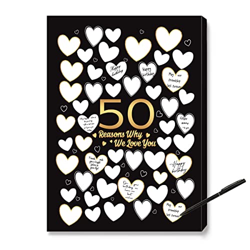 Wanddekoration "50 Reason Why We Love You", Wanddekoration zum 50. Geburtstag, Geburtstagsgeschenke für Frauen und Männer, Gäste, Leinwand, 50. Jahrestag oder Geburtstag, Partyzubehör, Dekoration, Wanddekoration "50 Reason Why We Love You", Wanddekoration zum 50. Geburtstag, Geburtstagsgeschenke für Frauen und Männer, Gäste, Leinwand, 50. Jahrestag oder Geburtstag, Partyzubehör, Dekoration, von JANLAN
