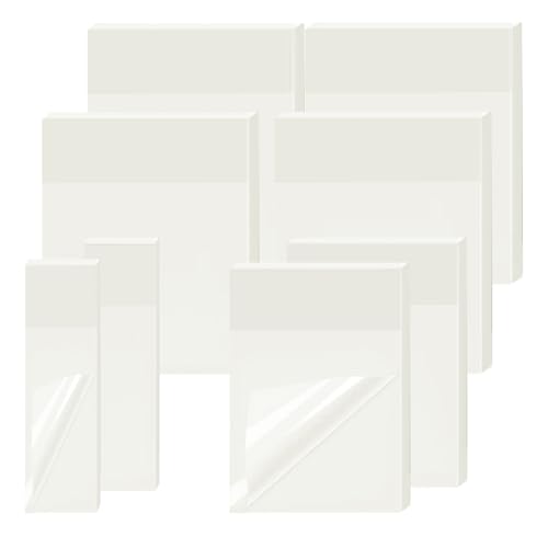 JANUIXCO 400 Stück Transparente Haftnotizen - Selbstklebend, Wasserdicht und Leicht zu Beschreiben - Transparent Sticky Notes für Schule, Büro, Zuhause (Vier Größen) von JANUIXCO