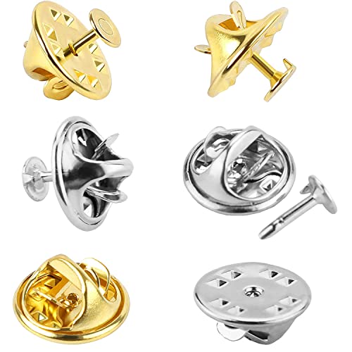 120 Paar Schmetterlings-Krawattennadeln mit 8 mm Länge, blanko, für Bastelarbeiten (Silber und Gold) von JANYUN