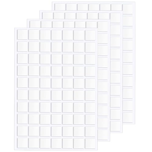 JANYUN 280 Stück doppelseitige Klebepunkte, entfernbarer, Quadrat Kitt, transparentes doppelseitiges Klebeband zum Basteln, spurloses Klebeband (quadratisch, 20 mm) von JANYUN