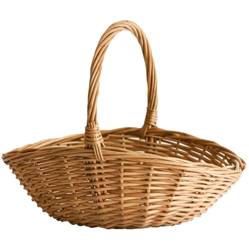 JANZU Weidenkorb mit , Aufbewahrungskorb aus , Geschenkkorb, Picknickkorb, Küchenkorb von JANZU