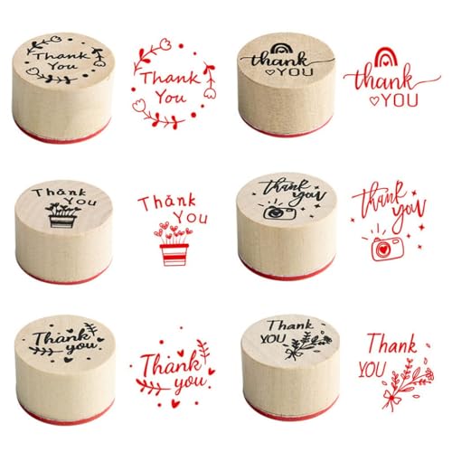 JAONLD Holz Stempel,6 Stücke Stempel Motivstempel Handmade,Holzhandwerk Stempel Vintage mit den Worten „Thank you“ Stempelset Klein für Kartenherstellung Scrapbooking Journal Geschenkpapier JAONLD Holz Stempel,6 Stücke Stempel Motivstempel Handmade,Holzhandwerk Stempel Vintage mit den Worten „Thank you“ Stempelset Klein für Kartenherstellung Scrapbooking Journal Geschenkpapier von JAONLD