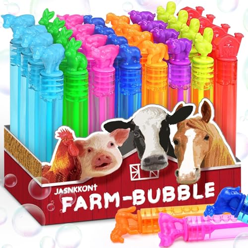 32 Stück Tierbauernhof-Blasen mit Geschenk-Box, Partygeschenke für Kinder, Mini-Hunde/Pferde, Seifenblasenstäbe, Geburtstagsdekoration, Pinata-Füller, Goody Bag Stuffers Supplies, Karnevalspreise 32 Stück Tierbauernhof-Blasen mit Geschenk-Box, Partygeschenke für Kinder, Mini-Hunde/Pferde, Seifenblasenstäbe, Geburtstagsdekoration, Pinata-Füller, Goody Bag Stuffers Supplies, Karnevalspreise von JASNKKONT