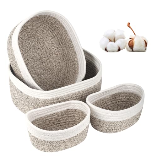 Aufbewahrungsbox 4er,Baumwollseil strickkorb Körbe aufbewahrungskiste,geschenkkorb leer aufbewahrungskörbchen aufbewahrungskorb,für Badezimmer,bad,wickeltisch,Spielzeug korb organizer Aufbewahrung Aufbewahrungsbox 4er,Baumwollseil strickkorb Körbe aufbewahrungskiste,geschenkkorb leer aufbewahrungskörbchen aufbewahrungskorb,für Badezimmer,bad,wickeltisch,Spielzeug korb organizer Aufbewahrung von JASTOO
