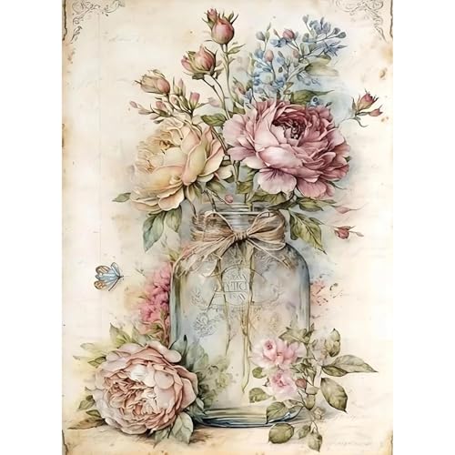JATOK Diamond Painting Erwachsene, Diamant Painting Bilder Blume 30x40cm, 5D Diamond-Painting Art Geeignet Als Geschenk, Zur Entspannung und Als Wanddeko von JATOK