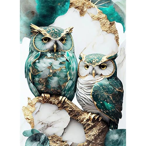 JATOK Diamond Painting Erwachsene, Diamant Painting Bilder Eule 30x40cm, 5D Diamond-Painting Art Geeignet Als Geschenk, Zur Entspannung und Als Wanddeko von JATOK