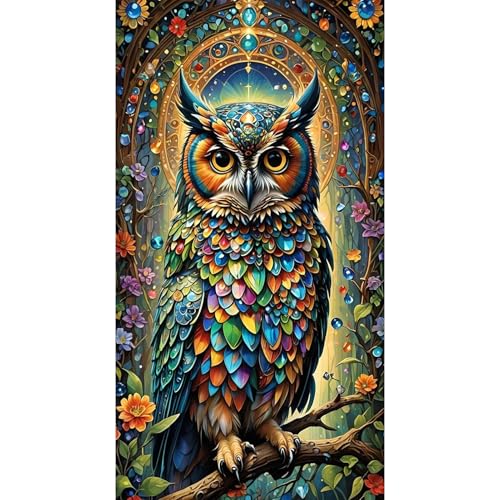 JATOK 5D Diamond Painting Großes XXL 40x70cm Diamant Painting Bilder Eule Diamond Art Erwachsene Full DIY Diamant Kunst Malerei Stickerei Set Kreuzstich Bilder Home Wand Dekor von JATOK