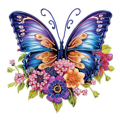 JATOK Diamond Painting Erwachsene, Schmetterling 5D DIY Diamant Painting Bilder Erwachsene, Diamond Art DIY Diamant Kunst Malerei Stickerei Kreuzstich Bilder Home Wand Dekor, 25x25cm von JATOK