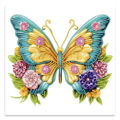 JATOK Diamond Painting Erwachsene, Schmetterling 5D DIY Diamant Painting Bilder Erwachsene, Diamond Art DIY Diamant Kunst Malerei Stickerei Kreuzstich Bilder Home Wand Dekor, 25x25cm von JATOK