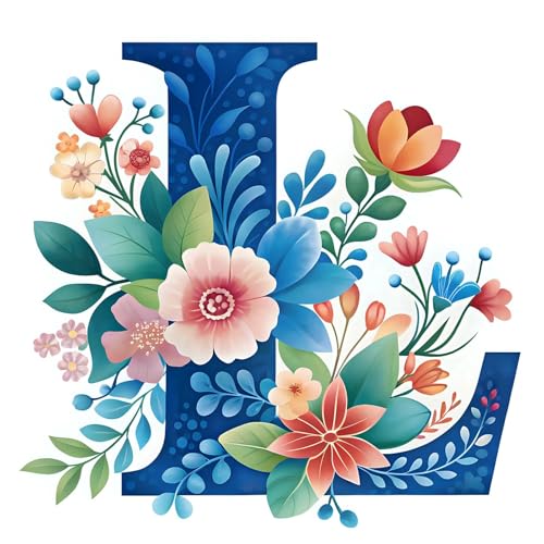 JATOK Malen Nach Zahlen Erwachsene - 25x25 cm Color Canvas Alphabet, Personalisiertes DIY Kunstwerk für Anfängerin, Wohnzimmerdekoration (Ohne Rahmen), L von JATOK