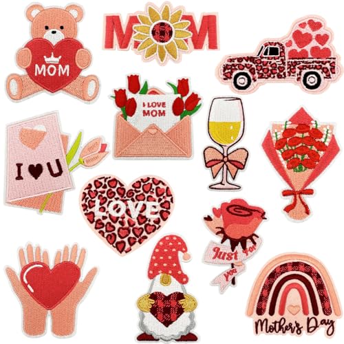 Aufnäher zum Aufbügeln zum Muttertag, niedliche Cartoon-Aufnäher, bestickt, Aufschrift "I Love You Mama", zum Aufbügeln von Kleidung, Reparatur, DIY, Nähen, Basteln für Muttertagsgeschenke Aufnäher zum Aufbügeln zum Muttertag, niedliche Cartoon-Aufnäher, bestickt, Aufschrift "I Love You Mama", zum Aufbügeln von Kleidung, Reparatur, DIY, Nähen, Basteln für Muttertagsgeschenke von JATOMSSM
