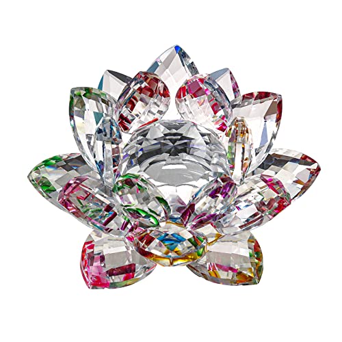 JATYFING 7,6 cm große Kristall-Lotusblume, bunter Akzent, dekorativer Tafelaufsatz, Tisch- und Regaldekoration (bunt, 7,6 cm) von JATYFING