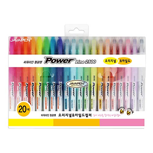 Textmarker veschiedene Pastellfarben Magic Marker Keilspitze Mild colors 12 pens set & Original colors 8 pens set von JVPEN WRITING INSTRUMENT