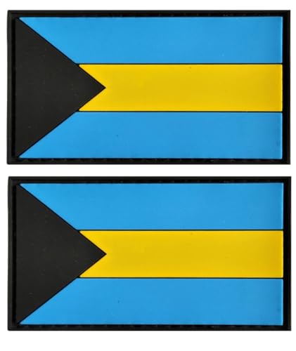 Aufnäher mit Bahamas-Flagge, PVC-Gummi, Klettverschluss, für Hüte, taktische Taschen, Jacken, Kleidung, Team-Militär-Patch, 2 Stück von JAVD