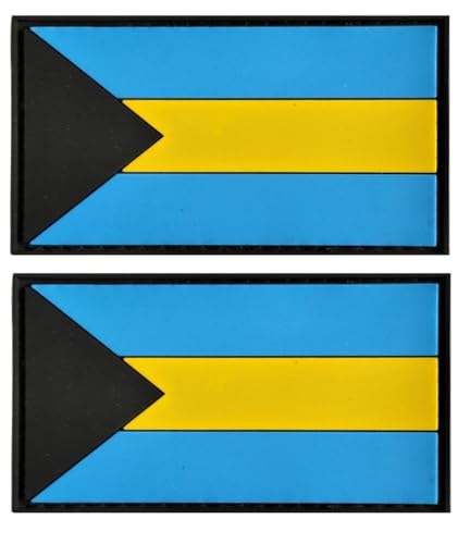 Aufnäher mit Bahamas-Flagge, PVC-Gummi, Klettverschluss, für Hüte, taktische Taschen, Jacken, Kleidung, Team-Militär-Patch, 2 Stück Aufnäher mit Bahamas-Flagge, PVC-Gummi, Klettverschluss, für Hüte, taktische Taschen, Jacken, Kleidung, Team-Militär-Patch, 2 Stück von JAVD