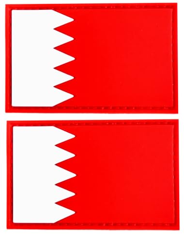 Aufnäher mit Bahrain-Flagge, PVC-Gummi, Klettverschluss, für Hüte, taktische Taschen, Jacken, Kleidung, Team-Militär-Patch, 2 Stück von JAVD