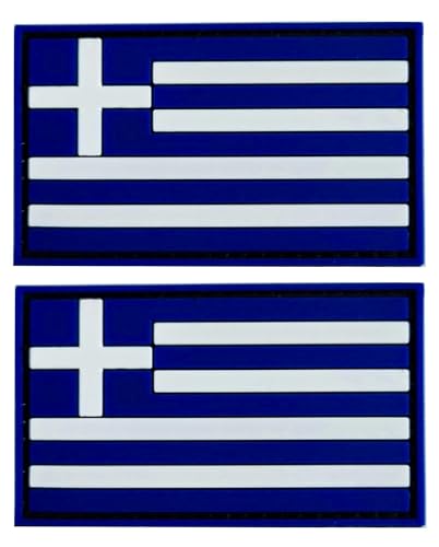 Aufnäher mit Griechenland-Flagge, PVC-Gummi, Klettverschluss, für Hüte, taktische Taschen, Jacken, Kleidung, Team-Militär-Patch, 2 Stück Aufnäher mit Griechenland-Flagge, PVC-Gummi, Klettverschluss, für Hüte, taktische Taschen, Jacken, Kleidung, Team-Militär-Patch, 2 Stück von JAVD