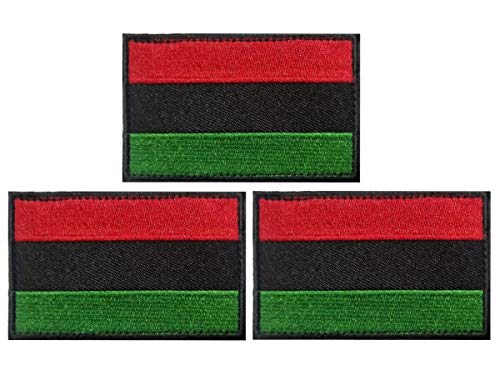 Aufnäher mit afroamerikanischer Flagge, bestickt, für Hüte, taktische Taschen, Jacken, Kleidung, Team-Militär-Aufnäher, 3 Stück von JAVD