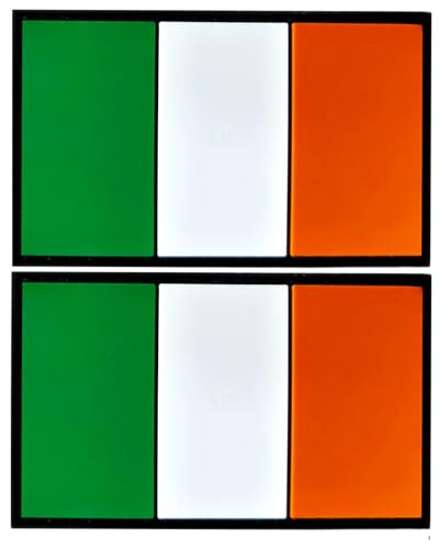 Irland-Flaggenaufnäher, Irland, PVC-Gummi, Klettverschluss, für Hüte, taktische Taschen, Jacken, Kleidung, Team-Militär-Patch, 2 Stück Irland-Flaggenaufnäher, Irland, PVC-Gummi, Klettverschluss, für Hüte, taktische Taschen, Jacken, Kleidung, Team-Militär-Patch, 2 Stück von JAVD