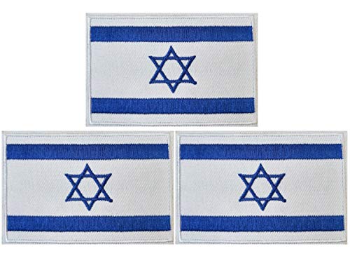 (3er-Pack) Länderaufnäher (Israel) Israel Flagge Patch Israel Flagge Patch Israel Flagge Patch Israel Flagge Kleidung Hut Patch Israel Stickerei Patch von JAVD