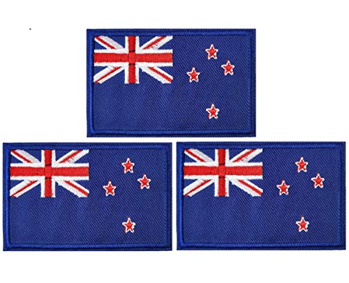 JAVD (3er Pack) Länderpatch (Neuseeland) NeuseelandFlagge Patch NeuseelandFlagge Patch NeuseelandFlagge Patch NeuseelandFlagge Patch NeuseelandFlagge Aufnäher Kleidung Hut Patch Neuseeland von JAVD