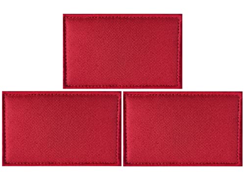 JAVD CYPS 3er-Pack einfarbige rote Flaggen-Patch, reine Farbe, taktischer Aufnäher, Pride-Flagge, Aufnäher für Hüte, taktische Taschen, Jacken, Kleidung, Team-Militär-Patch von JAVD