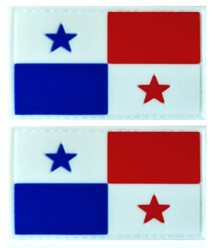 Panama-Flagge, Panama-Flagge, PVC-Gummi, Klettverschluss für Hüte, taktische Taschen, Jacken, Kleidung, Team-Militär-Patch, 2 Stück von JAVD
