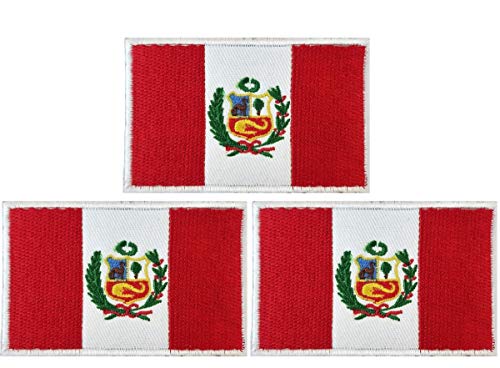 Peru-Flaggen-Aufnäher, Peru-Flaggen, taktische Flagge, bestickt, für Hüte, taktische Taschen, Jacken, Kleidung, Team-Militär-Patch, 3 Stück Peru-Flaggen-Aufnäher, Peru-Flaggen, taktische Flagge, bestickt, für Hüte, taktische Taschen, Jacken, Kleidung, Team-Militär-Patch, 3 Stück von JAVD