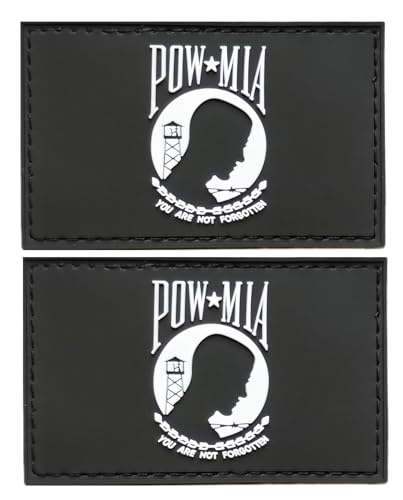 Pow Mia-Flaggen-Patch mit Aufschrift "You are Not Forgotten", taktischer Kriegsgefangener, PVC-Gummi, Klettverschluss, für Hüte, taktische Taschen, Jacken, Kleidung, Team-Militär-Patch, 2 Stück Pow Mia-Flaggen-Patch mit Aufschrift "You are Not Forgotten", taktischer Kriegsgefangener, PVC-Gummi, Klettverschluss, für Hüte, taktische Taschen, Jacken, Kleidung, Team-Militär-Patch, 2 Stück von JAVD
