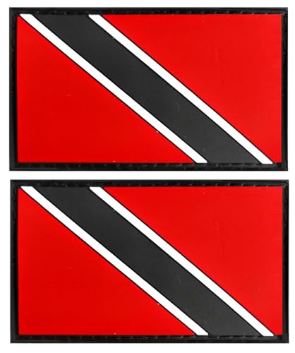 Trinidad-Flaggen-Patch, PVC-Gummi, Klettverschluss, für Hüte, taktische Taschen, Jacken, Kleidung, Team-Militär-Patch, 2 Stück Trinidad-Flaggen-Patch, PVC-Gummi, Klettverschluss, für Hüte, taktische Taschen, Jacken, Kleidung, Team-Militär-Patch, 2 Stück von JAVD