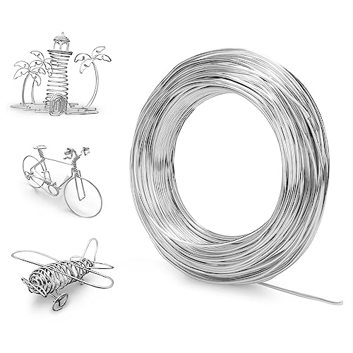 Basteldraht 2mm x 30 m Aluminiumdraht Schmuckdraht Basteldraht Silber Draht Zum Basteln Basteldraht Dünn Bindedraht Modellierdraht Silberdraht für Schmuck Dekoteile DIY Kranzherstellung von JAVODAT