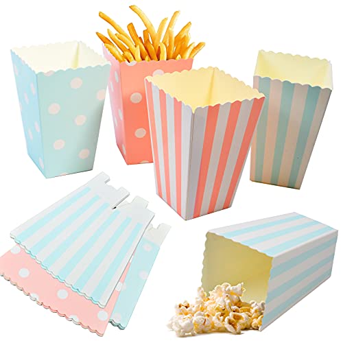 Javouka 20 x Popcorn Tats Papiertüten Popcorn Tats für Party Snacks Candy Popcorn und Geschenk Taschen - Blau + Rosa von JAVOUKA