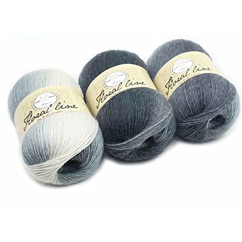 1 Roll Baumwollgarn Farbverlauf, Wolle Farbverlauf Zum Häkeln, 100g Multicolor Strickwolle Häkelwolle, 400m Bunt Baumwolle Garn zum Häkeln von Socken, Mützen, Schals, Pullovern von JAWSEU